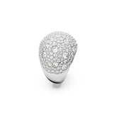 Sublima cocktail ring, Moon, White, Rhodium plated